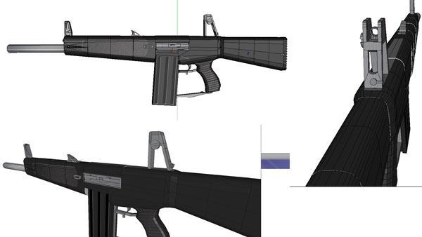 Автоматическое ружье AA-12 paper model