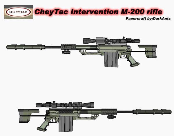Снайперская винтовка CheyTac M200 Intervention paper model