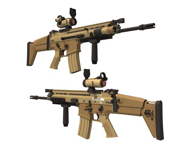 Автомат FN SCAR-L paper model