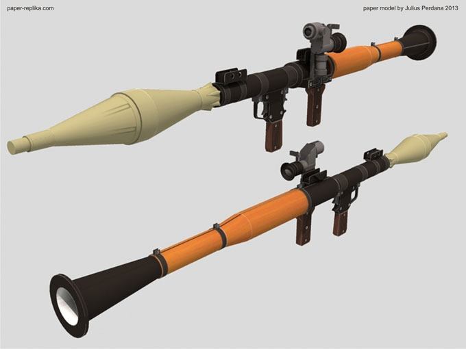 Гранатомет РПГ-7 paper model