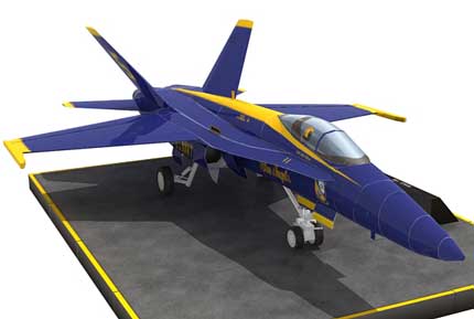 Истребитель McDonnell Douglas F/A-18 Голубые Ангелы paper model