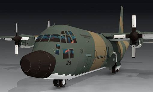 Самолет Lockheed L-100-30 Hercules paper model