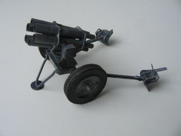 Миномет Nebelwerfer и диорама Железнодорожный переезд paper model