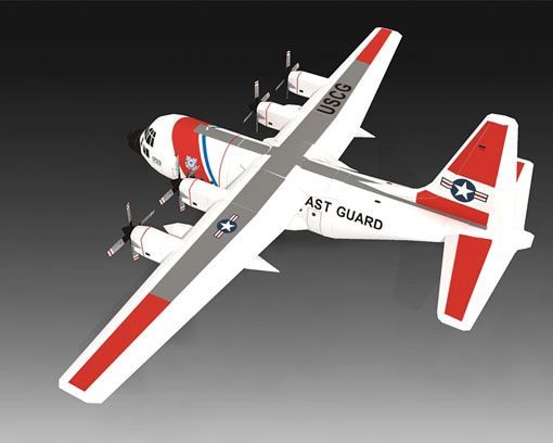 Самолет Lockheed HC-130H Береговая охрана США paper model
