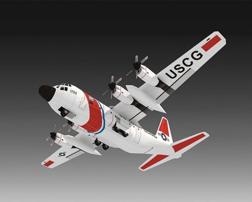 Самолет Lockheed HC-130H Береговая охрана США paper model