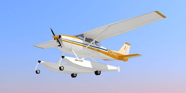 Гидросамолет Cessna 172 Skyhawk Floatplane paper model