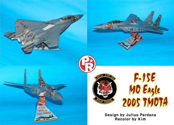 Истребитель F-15E Tiger Meet paper model