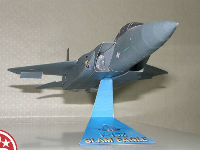 Истребитель F-15K Slam Eagle paper model