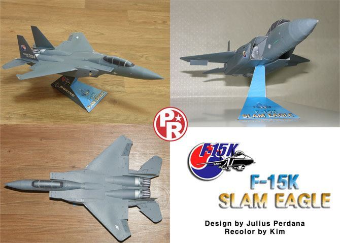 Истребитель F-15K Slam Eagle paper model
