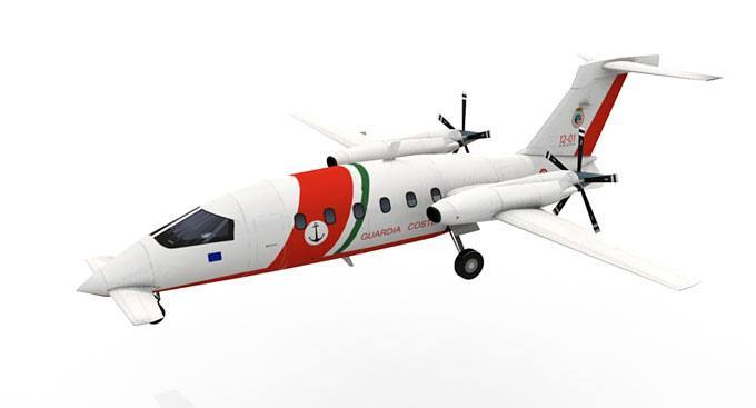 Самолет Piaggio P.180 Avanti Береговая охрана Италии paper model