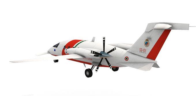 Самолет Piaggio P.180 Avanti Береговая охрана Италии paper model
