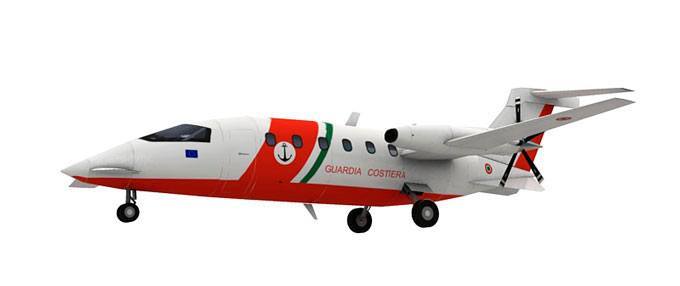 Самолет Piaggio P.180 Avanti Береговая охрана Италии paper model