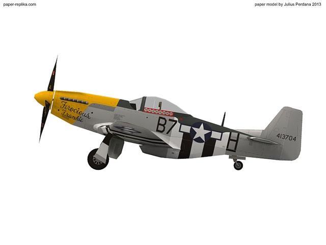 Самолет North American P-51 Mustang Свирепый Фрэнки paper model