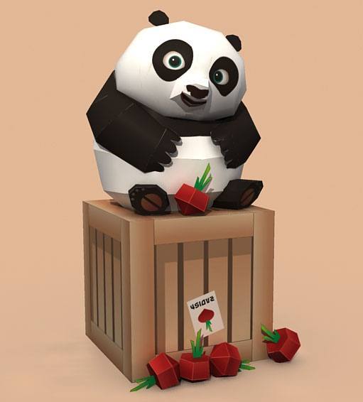 Маленькая панда По (Кунг-фу Панда) paper model