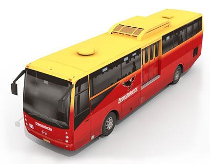 Автобус TransJakarta (красный) paper model