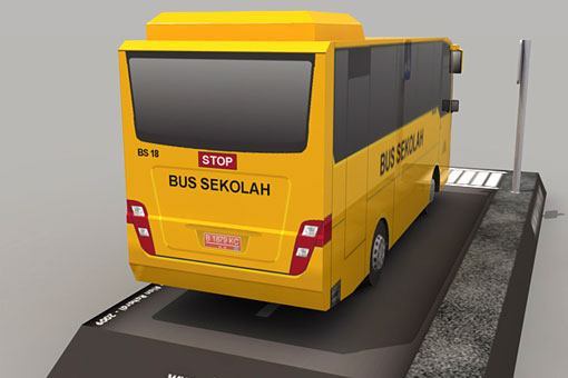 Школьный автобус paper model