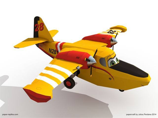 Диппер (Самолёты - Огонь и вода) paper model