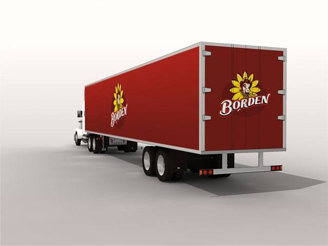 Грузовик Peterbilt 379 с прицепом paper model