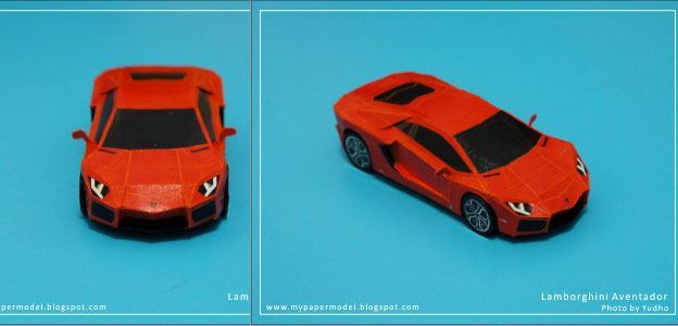 Автомобиль Lamborghini Aventador paper model