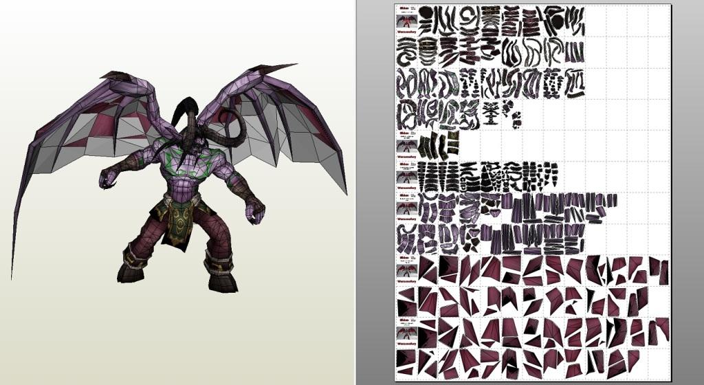 Иллидан Ярость Бури (World of Warcraft) paper model