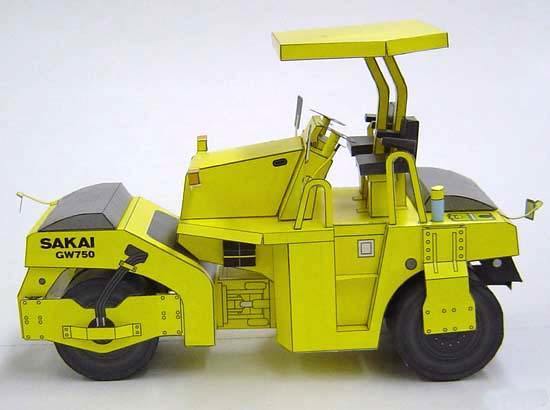 Пневмоколесный каток SAKAI GW750 paper model