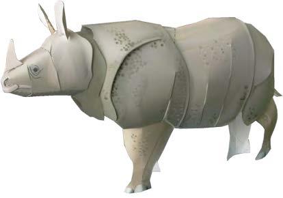 Индийский носорог paper model