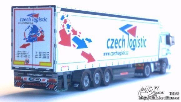 Грузовик DAF XF 105 SC с полуприцепом (Czech Logistic) paper model