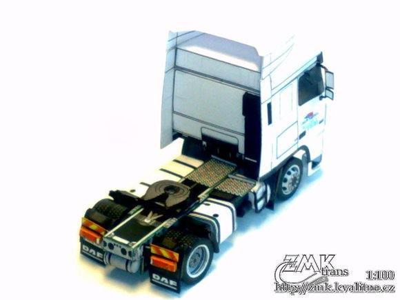 Грузовик DAF XF 105 SC с полуприцепом (Czech Logistic) paper model