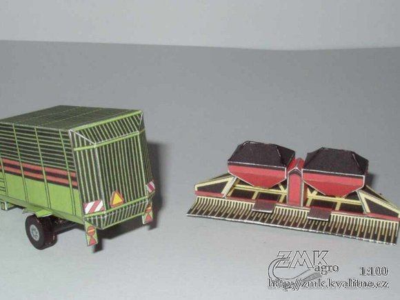 Прицепы, прицеп для соломы и сеялка paper model