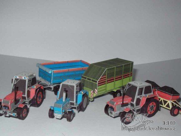 Прицепы, прицеп для соломы и сеялка paper model