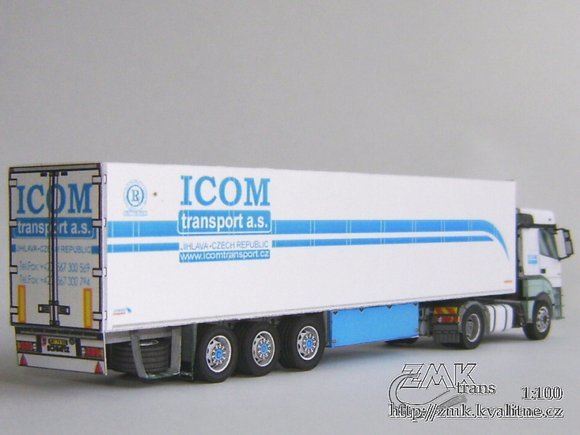 Тягач Mercedes-Benz Axor с полуприцепом Schmitz paper model