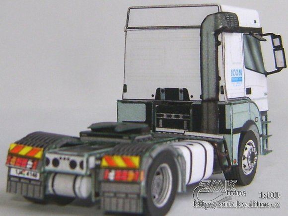 Тягач Mercedes-Benz Axor с полуприцепом Schmitz paper model