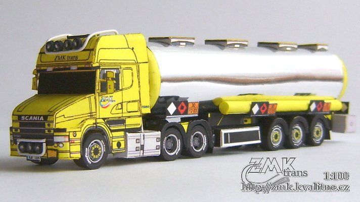 Тягач Scania T164 с полуприцепом цистерной