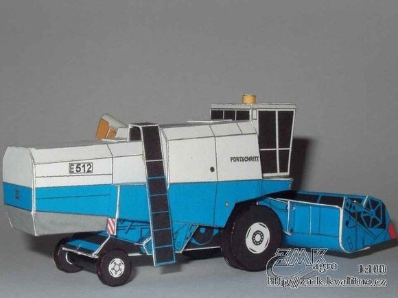 Комбайн Fortschritt E 512 paper model