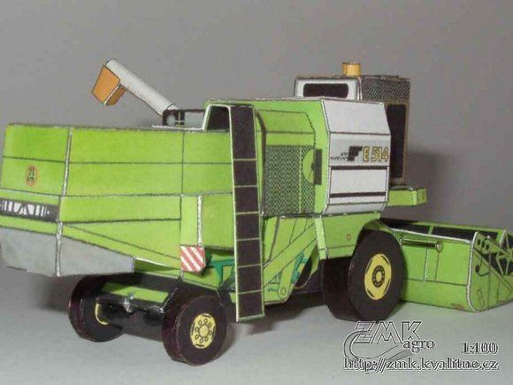 Комбайн Fortschritt E 514 paper model