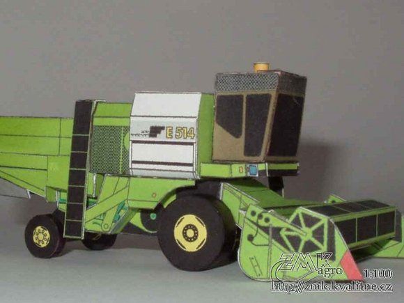 Комбайн Fortschritt E 514 paper model