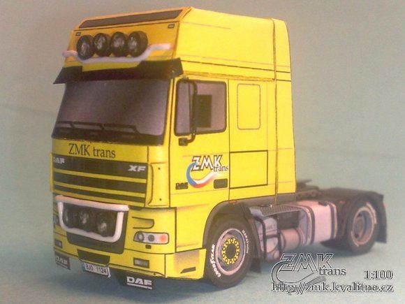 Грузовик DAF XF 95 paper model