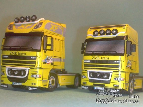 Грузовик DAF XF 95 paper model
