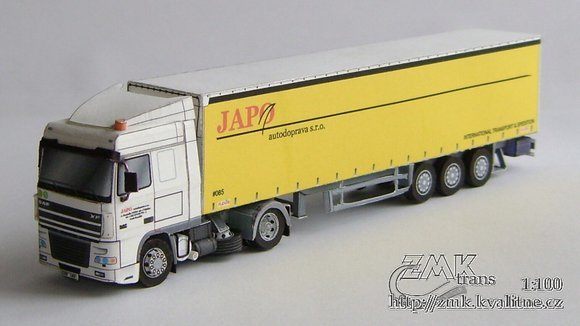 Грузовик DAF XF 95 с полуприцепом (JAPO) paper model