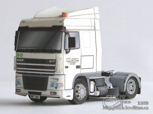Грузовик DAF XF 95 с полуприцепом (JAPO) paper model