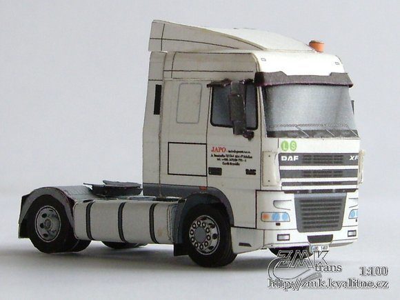 Грузовик DAF XF 95 с полуприцепом (JAPO) paper model
