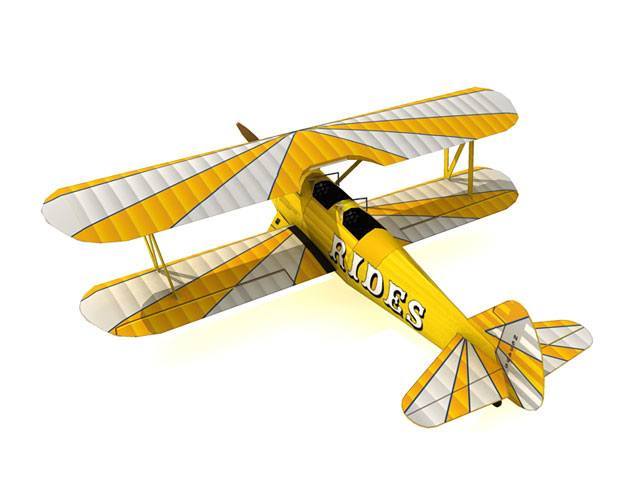 Самолет Boeing PT-17 Stearman N63495 paper model