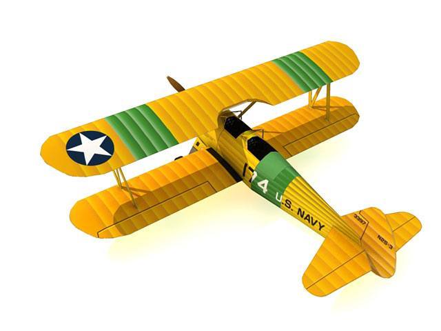 Самолет Boeing PT-17 Stearman Navy paper model