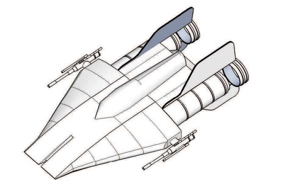 Звёздный истребитель A-wing (Звездные войны) paper model