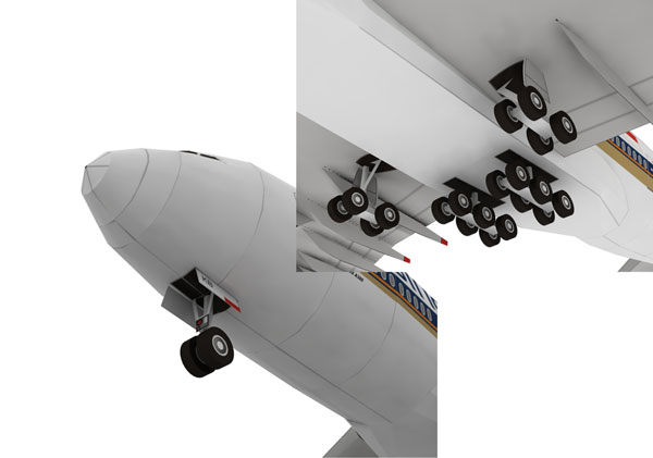 Авиалайнер Airbus A380 Qantas Airways paper model