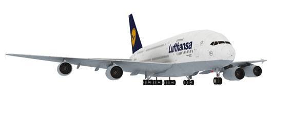Авиалайнер Airbus A380 Lufthansa paper model