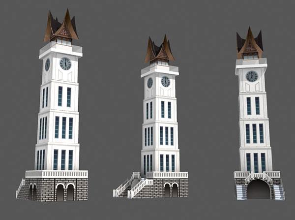 Часовая башня Джам Гаданг (Индонезия) paper model