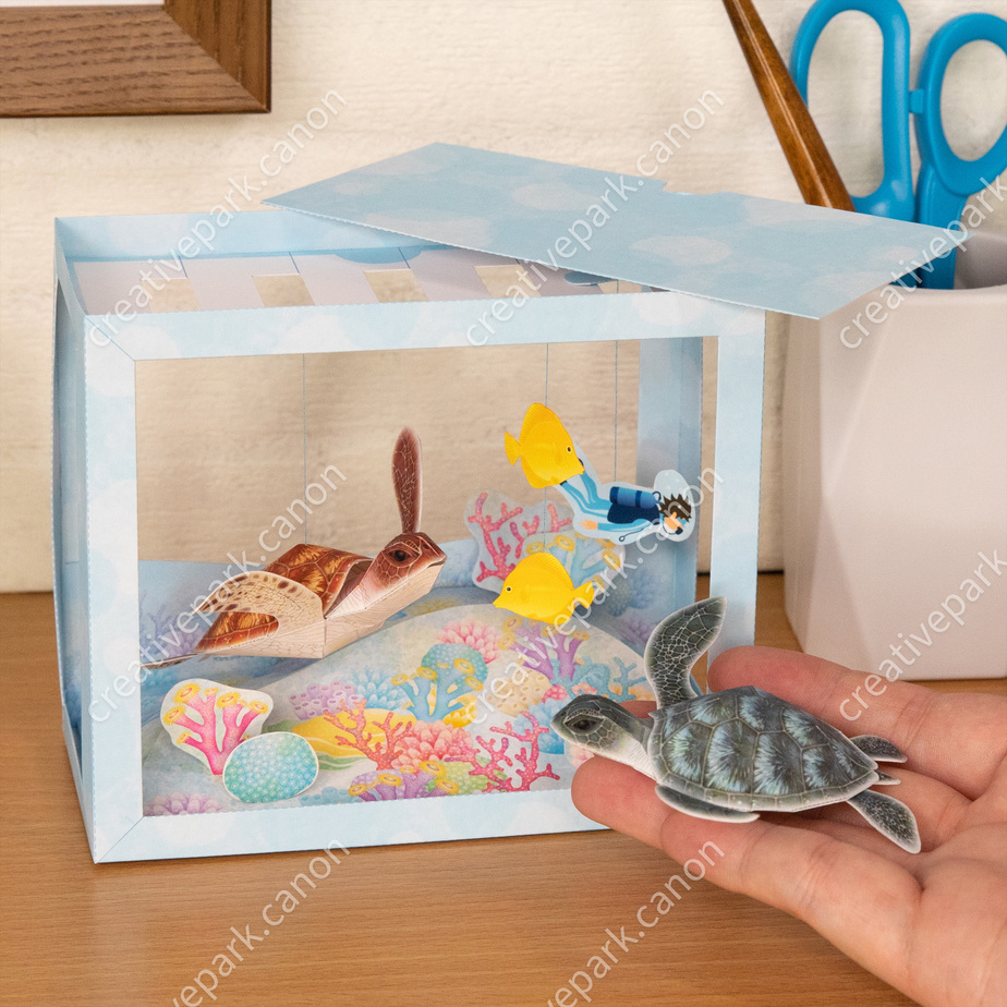 Зелёная морская черепаха paper model