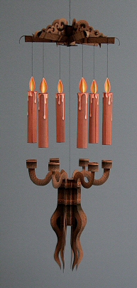 Парящий канделябр paper model