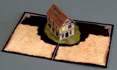 Объёмная открытка с домом paper model